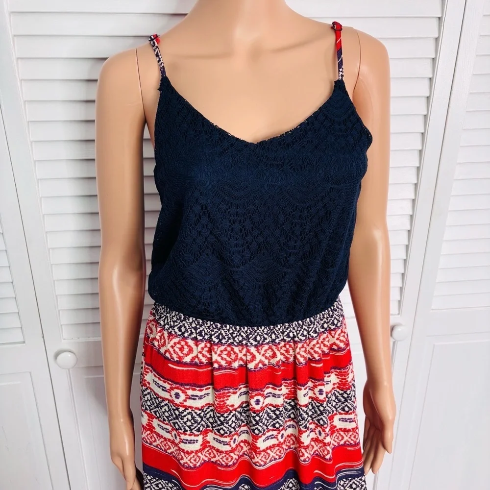 PINK ROSE Tribal Maxi Dress Size Medium